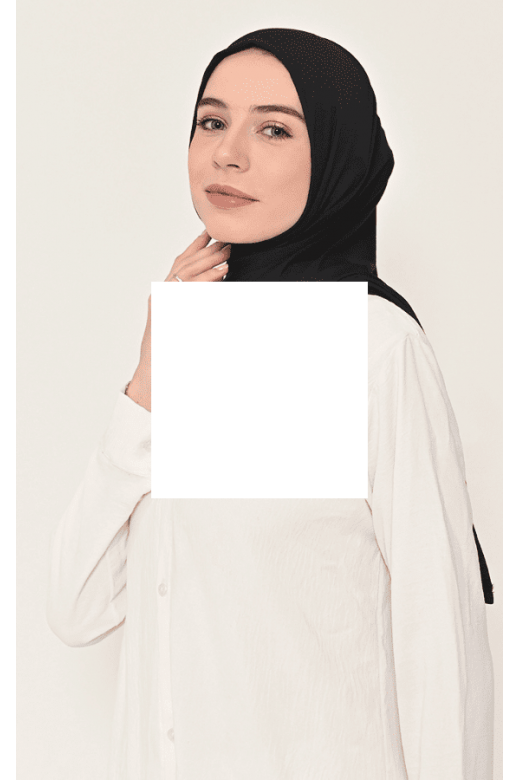 Naira Segitiga Instan Black - Hijab Tencel Modal Micro 